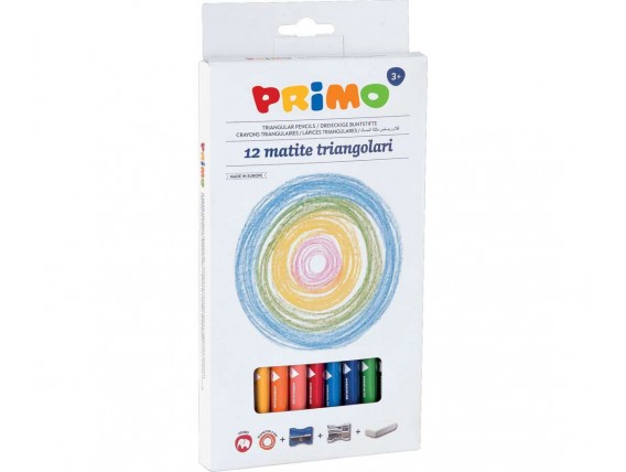 Creioane colorate Primo cu 3 accesorii