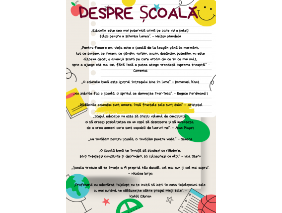 22. Despre școală!