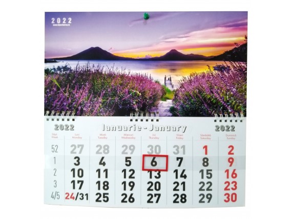 Calendar de perete cu spirala 2024