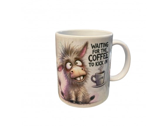 Cană „Aștept să-și facă efectul… cafeaua!”