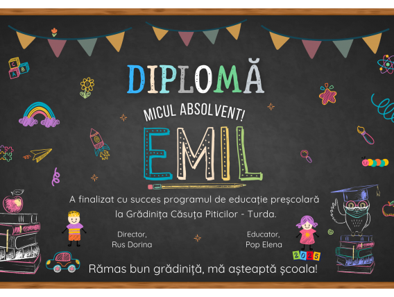 A_2505 Diploma pentru preșcolari personalizată