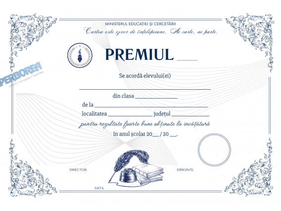 A_2512 Diplomă Premiu - carton special