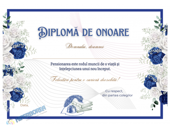 A_2542 Diplomă de Onoare - Cadru didactic – carton special