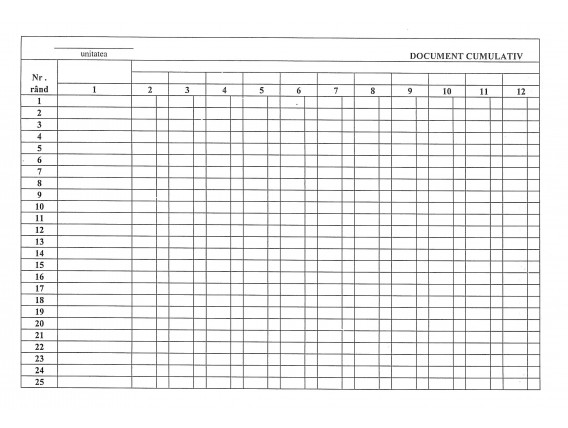 Document cumulativ – A4 (orizontal)