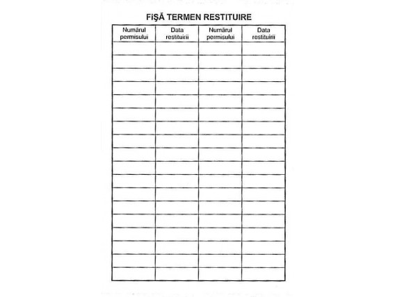 Fişa termenului de restituire