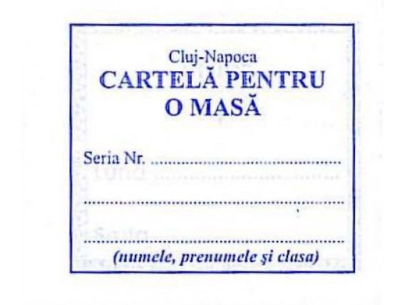 Cartelă o masă