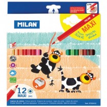 Creioane colorate Milan Maxi 12 culori